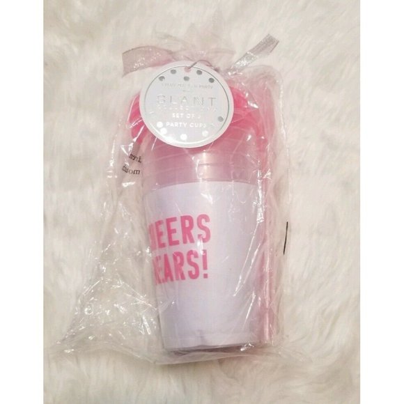 Cheers Dears! Slant Collections 6pk Frosted Perfect Party Cups Pink NEW - Picture 1 of 6